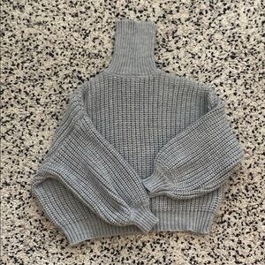 Gray Turtleneck Sweater
